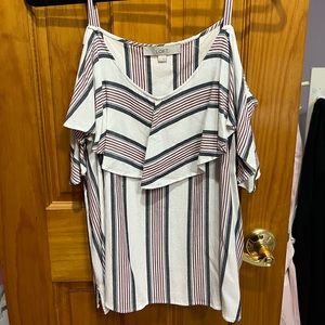 Loft Cold Shoulder Striped Shirt